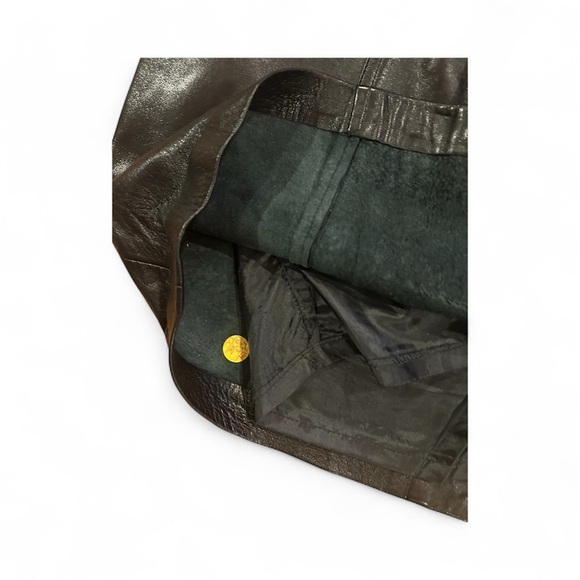 Vintage Ann Taylor Genuine Leather Pencil Skirt Black Size 8 - Picture 3 of 3